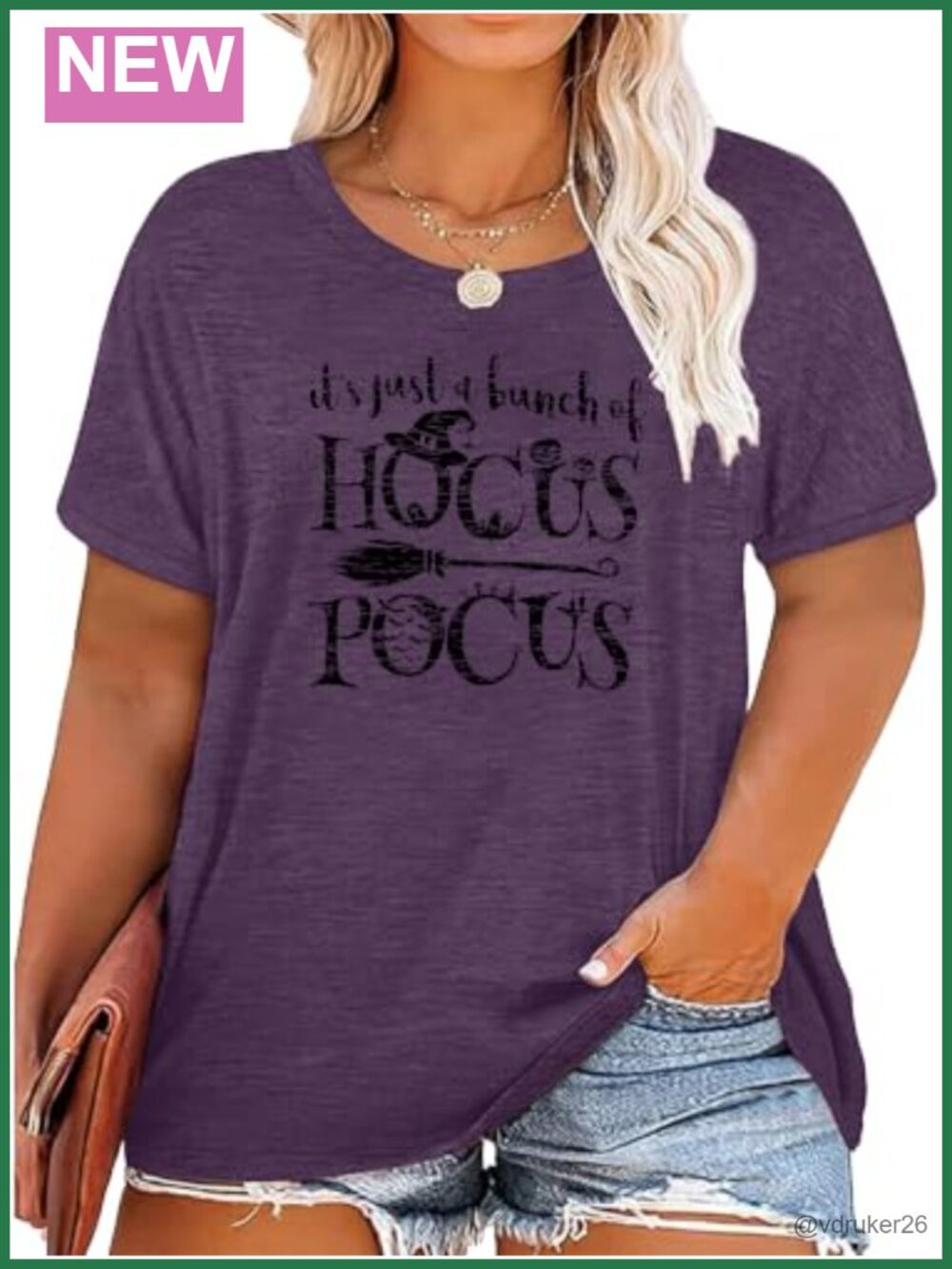 Plus Size Halloween Hocus Pocus Graphic T-Shirt Women Short Sleeve Tee